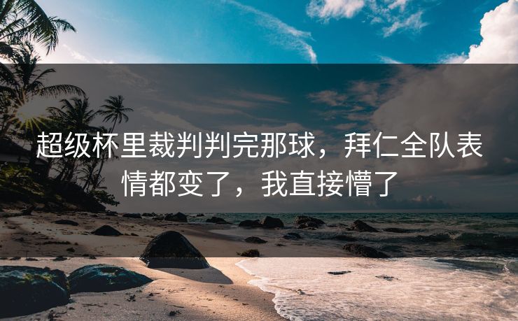 超级杯里裁判判完那球，拜仁全队表情都变了，我直接懵了