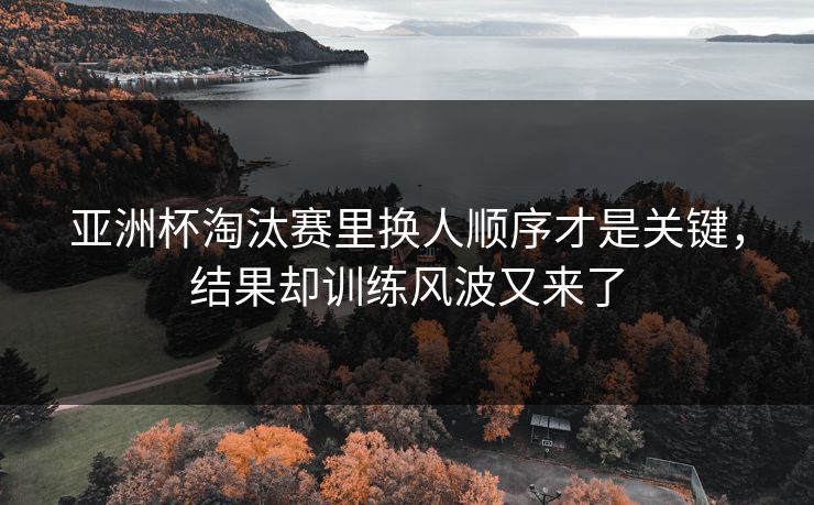 亚洲杯淘汰赛里换人顺序才是关键，结果却训练风波又来了