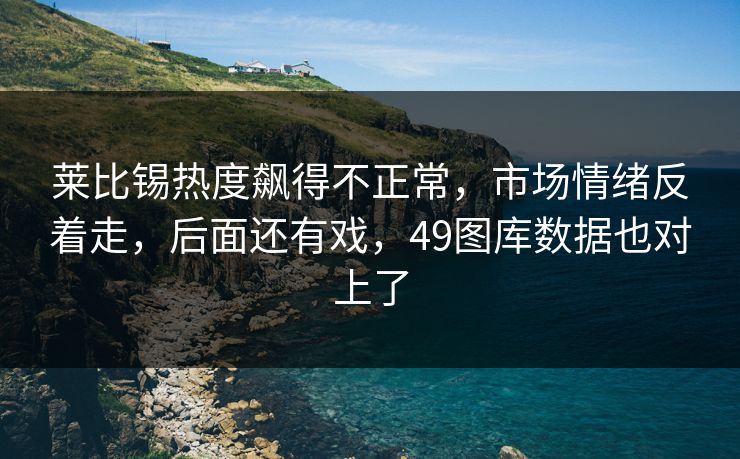莱比锡热度飙得不正常，市场情绪反着走，后面还有戏，49图库数据也对上了